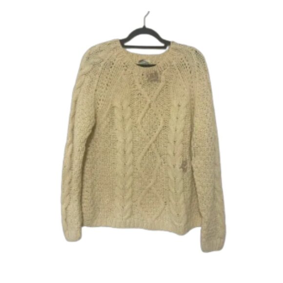 Vintage Sweaters - Blairmoor Original Italian vintage cream chunky cable knit sweater L